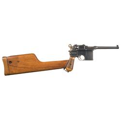 Mauser Large Ring Broomhandle Semi-Automatic Pistol with Von Lengerke and Detmold Markings and Match