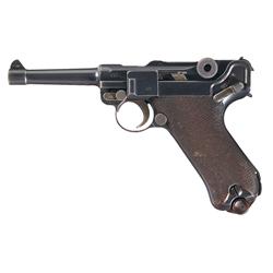 Excellent DWM 1916 Dated Luger Pistol with Two Matching Magazines