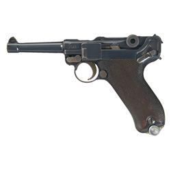 German Police Rework Model 1908 Luger with WWI Leather Holster