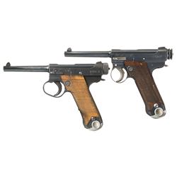 Two Japanese Type 14 Nambu Pistolswith Holsters -A) Japanese Type 14 Small Trigger Guard Nambu Pisto