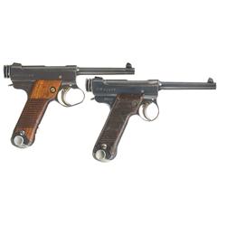 Two Japanese Nambu Pistols -A) Japanese Type 14 Large Trigger Guard Nambu Pistol with Matching Magaz