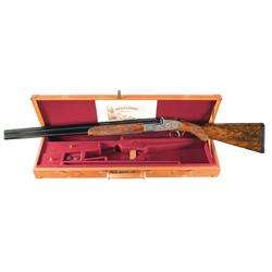 Cased Signed Engraved Special Order Custom Made Ivo Fabbri Over/Under Pinless Side lock Shotgun