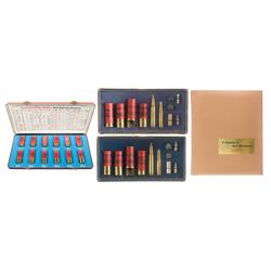 Three Winchester Shotgun Shell Displays and Copies of Winchester Blue Prints