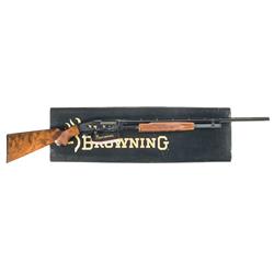 Engraved Gold Inlaid Browning Model 42 Grade V Limited Edition Slide Action Shotgun with Box
