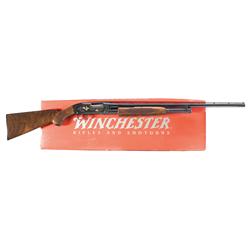 Engraved Gold Inlaid Winchester Model 12 Grade IV Slide Action Shotgun with Box