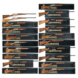 Rare Collector's Set of Twenty Browning Shotguns and Rifles -A) Signed Engraved and Gold Inlaid 1 of