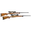 Image 1 : Royal Pair of Exquisite Custom Built and Engraved, Gold Inlaid Winchester Pre 64 Model 70 Bolt Actio