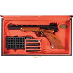 Excellent Belgian Browning Medalist Semi-Automatic Target Pistol with Case and Accessories