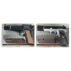 Two Cased Browning Hi-Power Semi-Automatic Pistols -A) Browning Hi-Power Semi-Automatic Pistol with 
