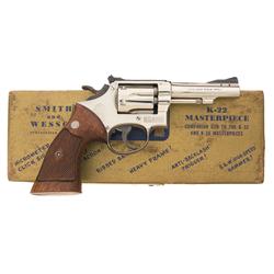 Smith & Wesson Pre-Model 18 K-22 Combat Masterpiece Target Double Action Revolver with Gold Box