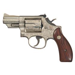 Factory Engraved Smith & Wesson Model 19 Double Action Revolver with Factory Letter