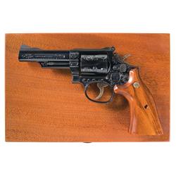 Engraved Smith & Wesson Model 19-4 Double Action Revolver with Case