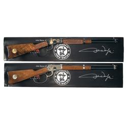 Matched Set of 100th Anniversary John Wayne Winchester 1892's -A) Cased John Wayne 100th Anniversary