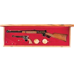 Winchester/Colt Cased Commemorative Rifle/Revolver Set -A) Gold Inlayed Winchester Model 94 Commemor