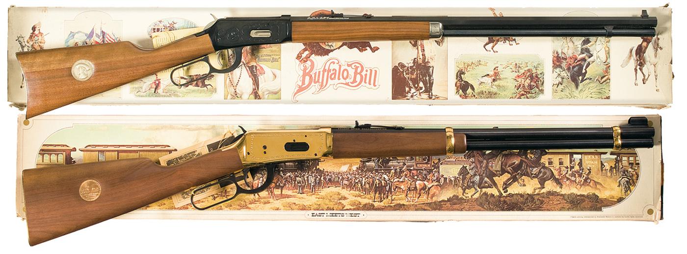 Two Boxed Winchester Model 94 Commemorative Lever Action Long Guns A