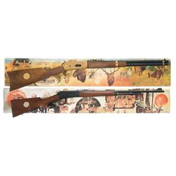 Two Winchester Commemorative Lever Action Long Guns -A) Boxed Winchester Model 94 Antlered Game Comm