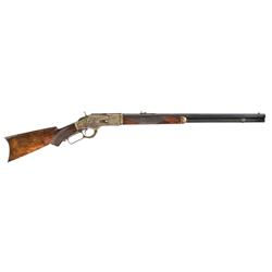 Exceptional Special Order Deluxe Winchester Model 1873 Lever Action Rifle with Octagon Barrel and Ca