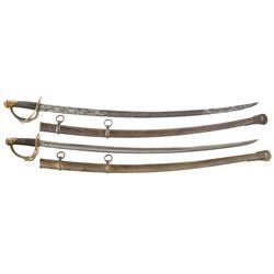 Two U.S. Model 1840 Dragoon Sabers with Scabbards