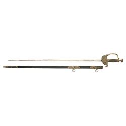 U.S. 1821 Pattern Infantry Officer's Sword with Indian Head Pommel and Sheath