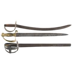 Starr 1826 Contract Cutlass, Model 1841 Navy Cutlass, and Fencing Cutlass