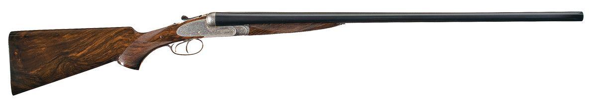 Engraved Boss & Co. Marked Double Barrel Hammerless Sidelock Pigeon Shotgun