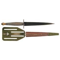 Rare WWII O.S.S. Commando Dagger with Pancake Flapper Sheath