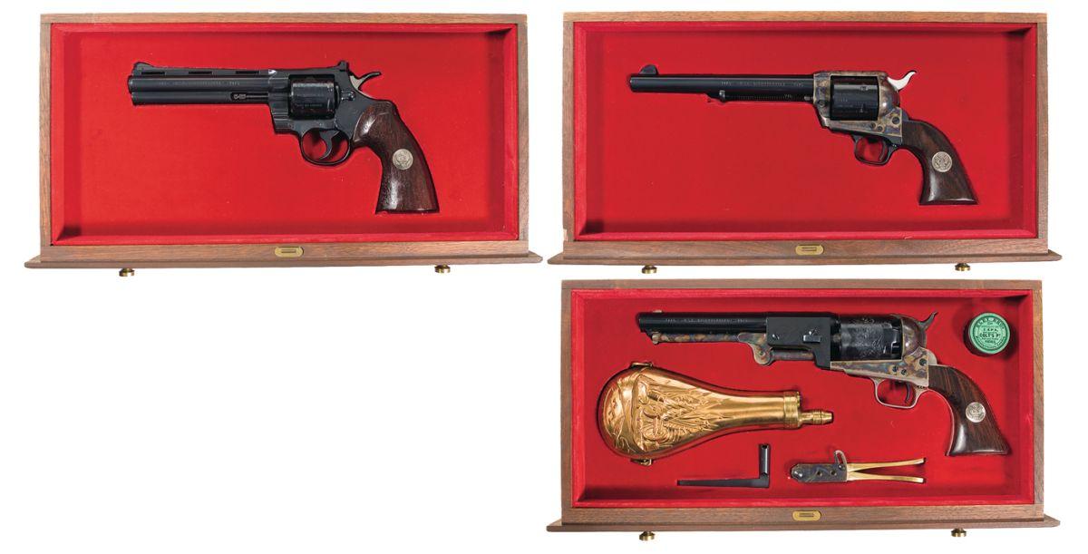 Cased Colt Bicentennial Three Revolver Set with Book -A) Colt U.S ...
