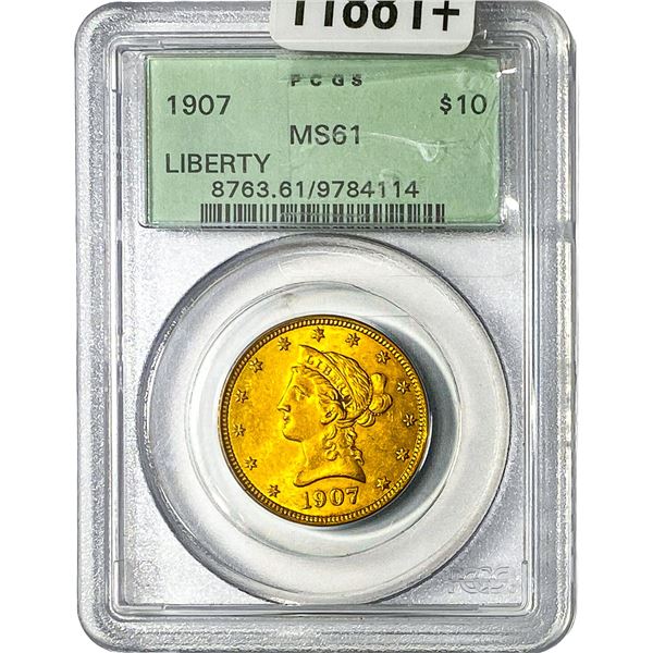 1907 $10 Gold Eagle PCGS MS61