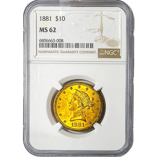 1881 $10 Gold Eagle NGC MS62