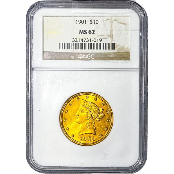 1901 $10 Gold Eagle NGC MS62