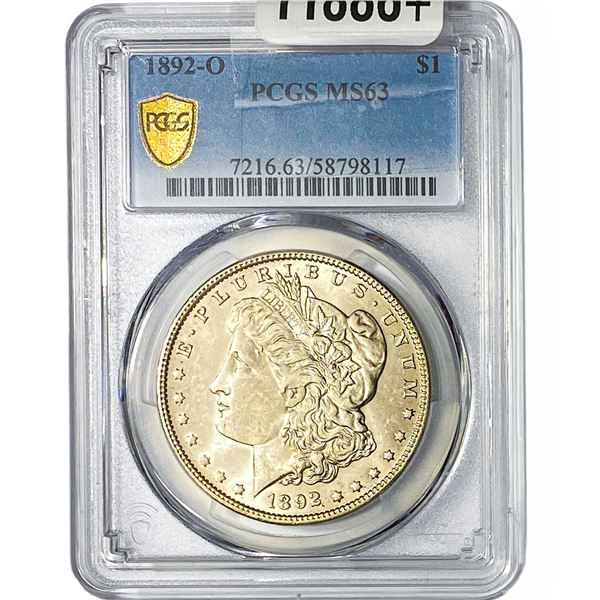 1892-O Morgan Silver Dollar PCGS MS63