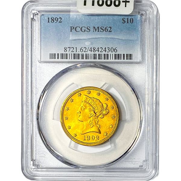 1892 $10 Gold Eagle PCGS MS62