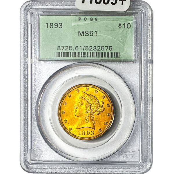 1893 $10 Gold Eagle PCGS MS61