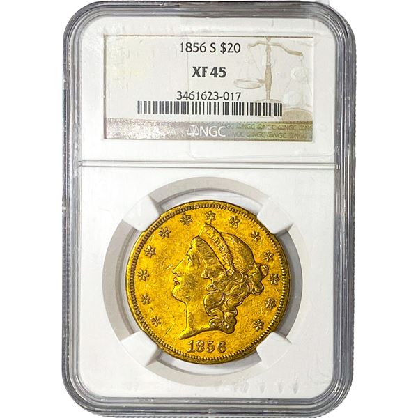1856-S $20 Gold Double Eagle NGC XF45