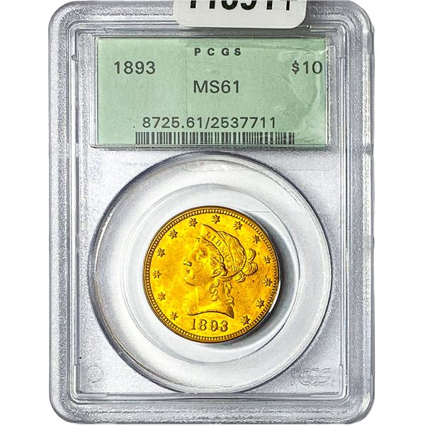 1893 $10 Gold Eagle PCGS MS61