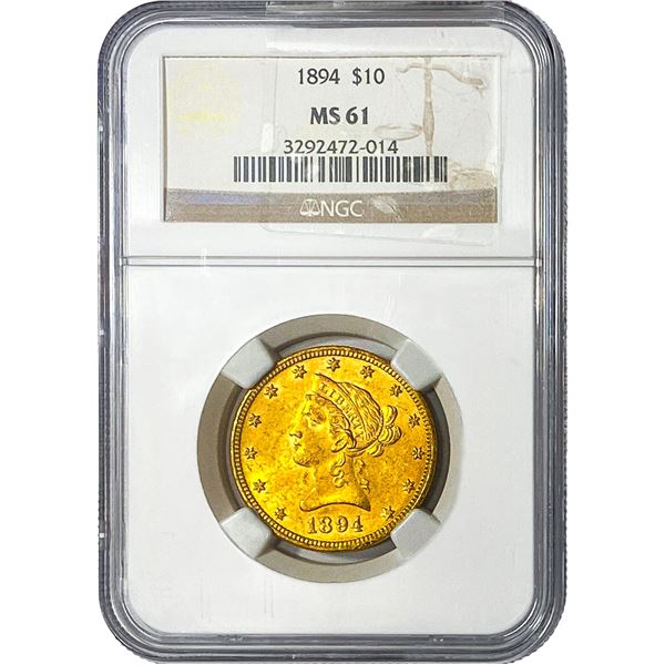 1894 $10 Gold Eagle NGC MS61