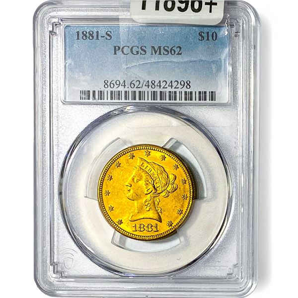1881-S $10 Gold Eagle PCGS MS62