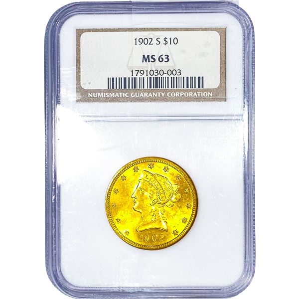1902-S $10 Gold Eagle NGC MS63