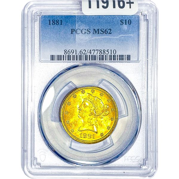 1881 $10 Gold Eagle PCGS MS62