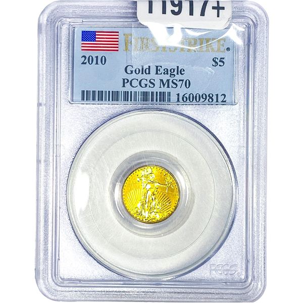 2010 1/10oz Gold Eagle $5 PCGS MS70