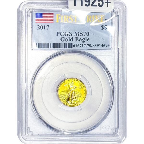 2017 1/10oz Gold Eagle $5 PCGS MS70