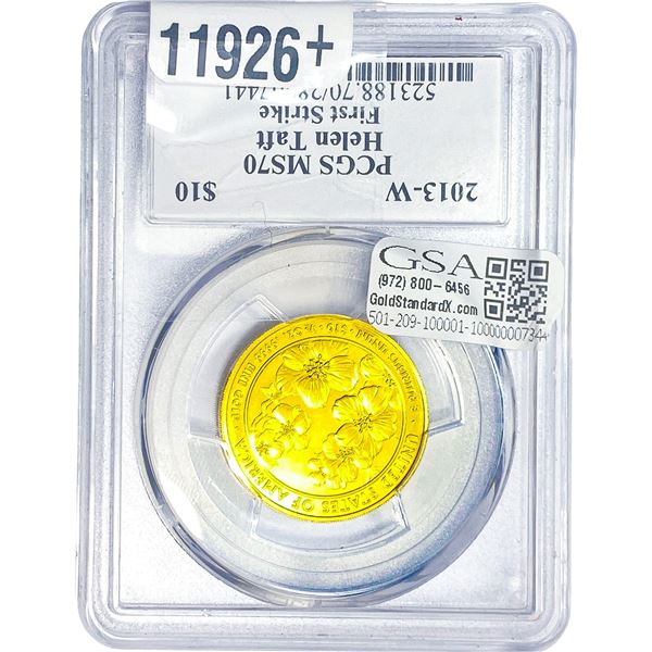 2013-W 1/2oz Gold $10 Helen Taft PCGS MS70