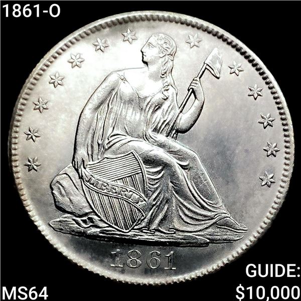 1861-O Seated Liberty Half Dollar CHOICE BU