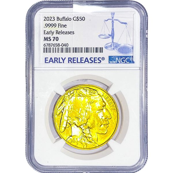 2023 1oz Gold Buffalo $50 Early Releases NGC MS70