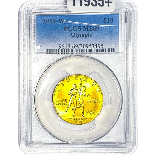 1984-W .4838oz Gold $10- Olympic PCGS MS69