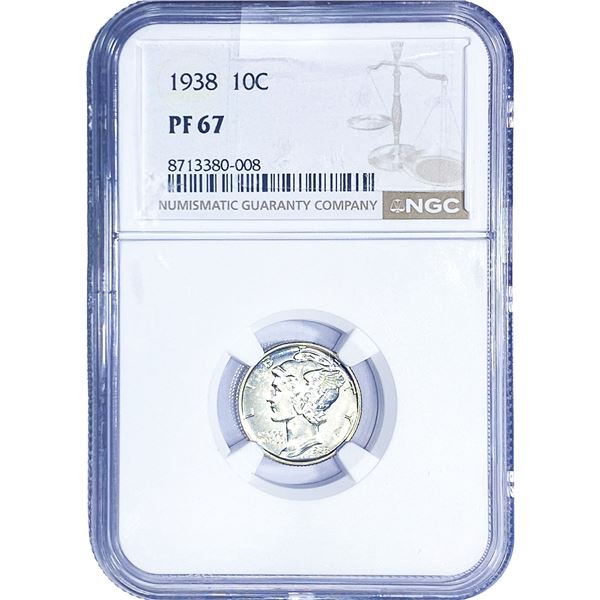 1938 Mercury Silver Dime NGC PF67