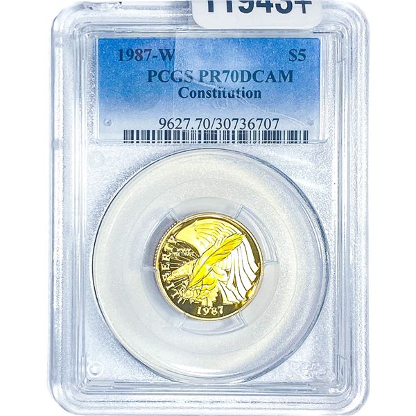 1987 1/4oz Gold $5 Bicentennial of Constitution PR70 DCAM
