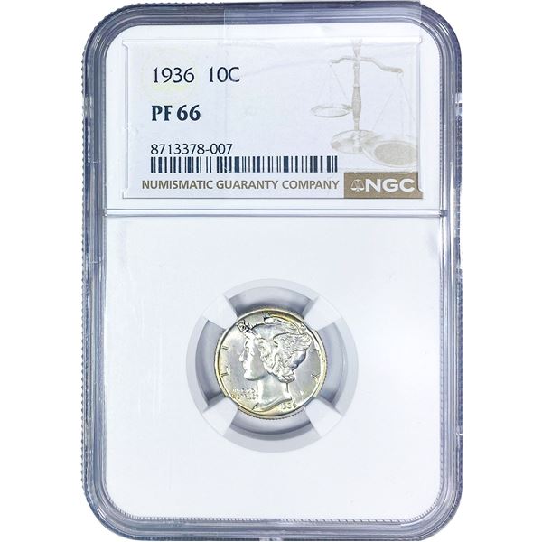 1936 Mercury Silver Dime NGC PF66