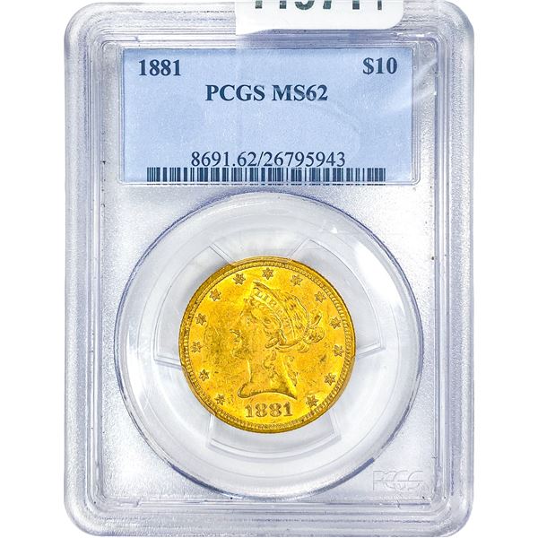 1881 $10 Gold Eagle PCGS MS62