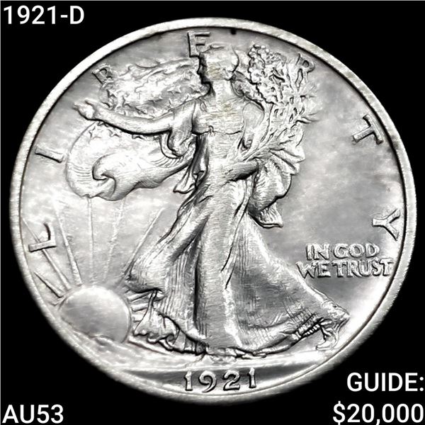 1921-D Walking Liberty Half Dollar CLOSELY UNCIRCULATED